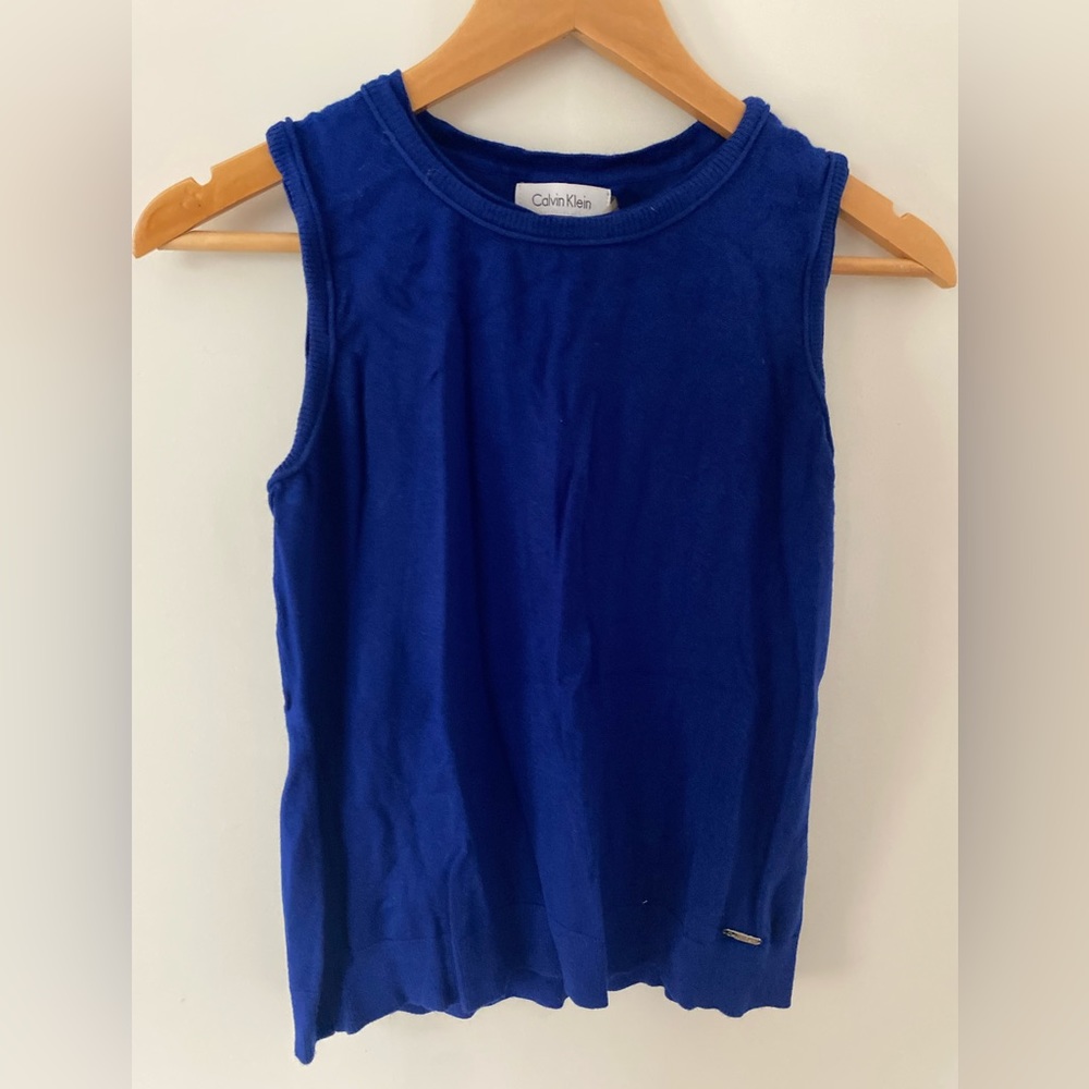 blue calvin klein sweater vest